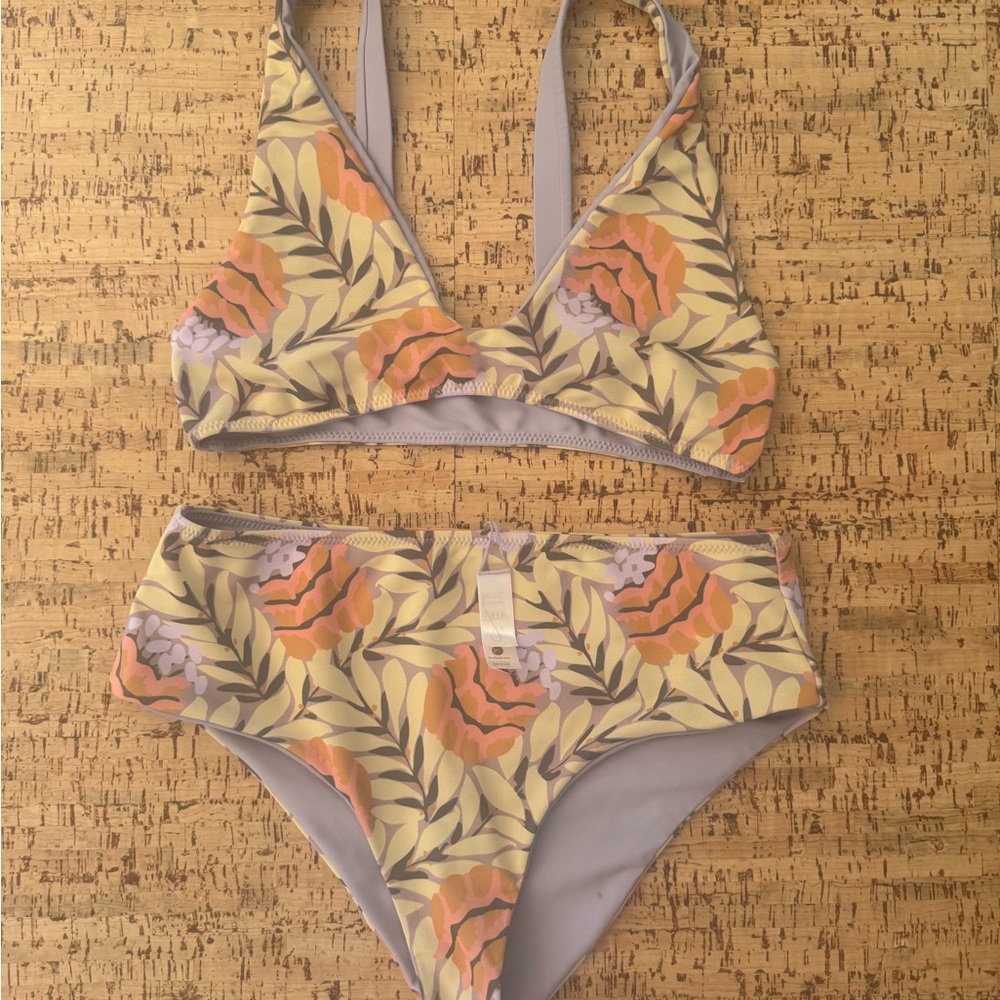 Seea Multicolor Leaf Print Bikini
